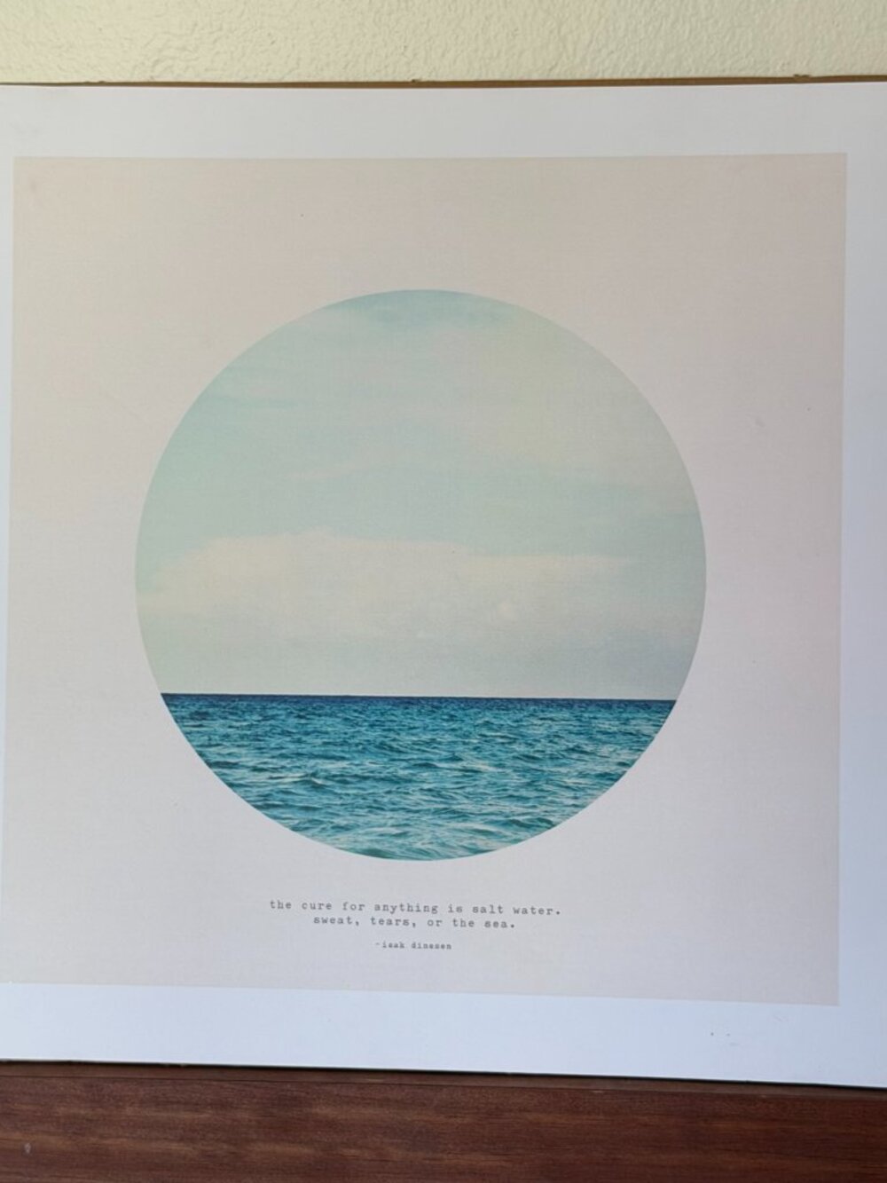 Coastal Ocean Quote Wall Art Isak Dinesen Salt Water Minimalist Print